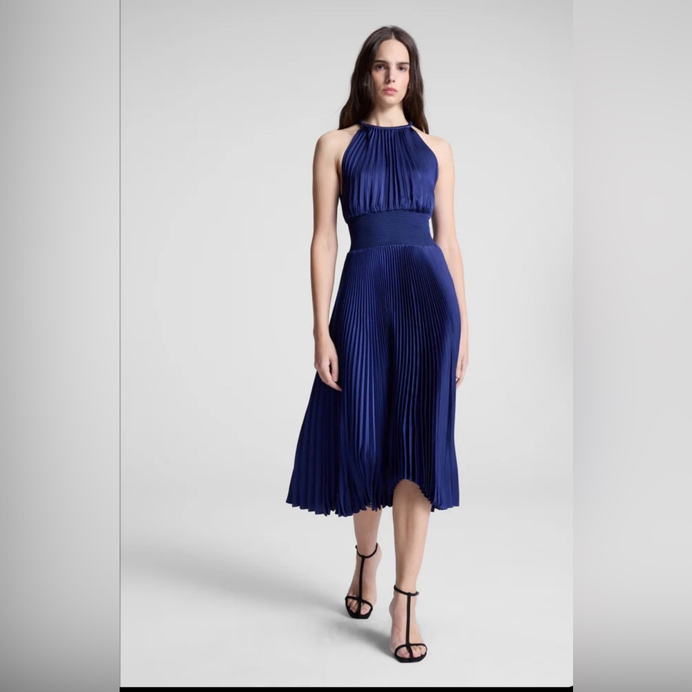 ALC Renzo II Satin Pleated Dress